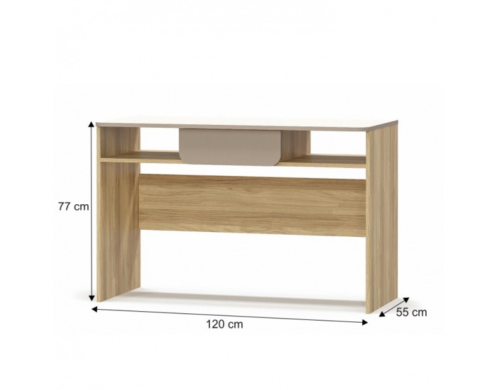 PC stolík Lotty 1S/120 - dub jačmenný / champagne / cappuccino