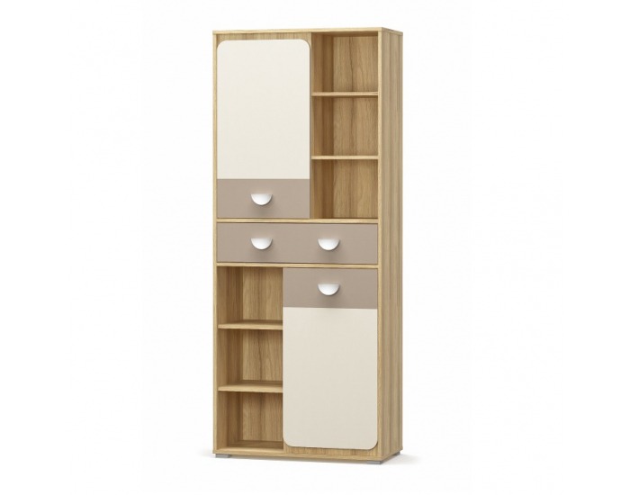 Regál Lotty 2D1S/80 - dub jačmenný / champagne / cappuccino
