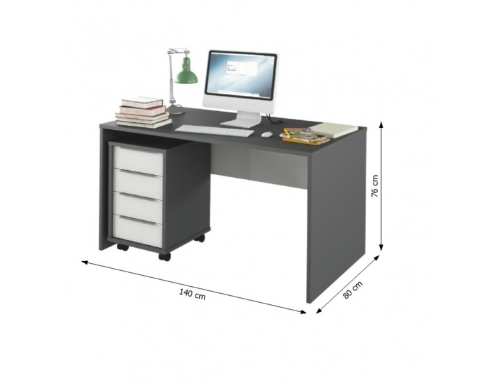 Kancelária Rioma - grafit / biela