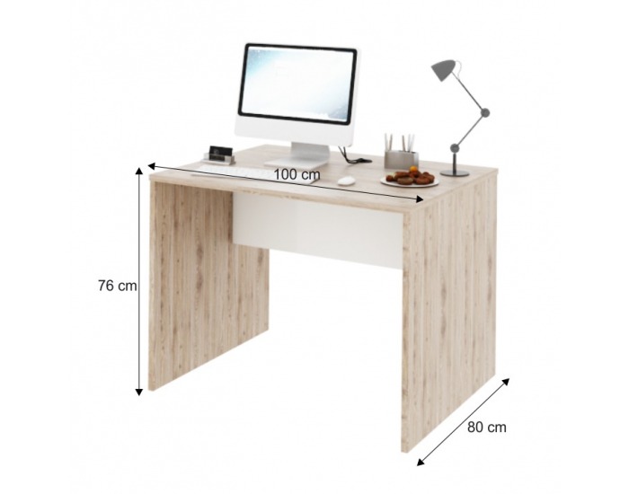 Písací stôl Rioma Typ 12 - san remo / biela