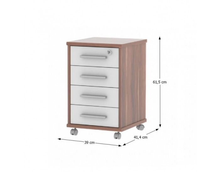 Kontajner na kolieskach Johan 12 - slivka / biela