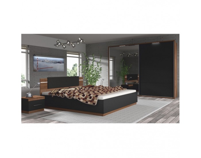 Nočný stolík Degas - orech / čierna