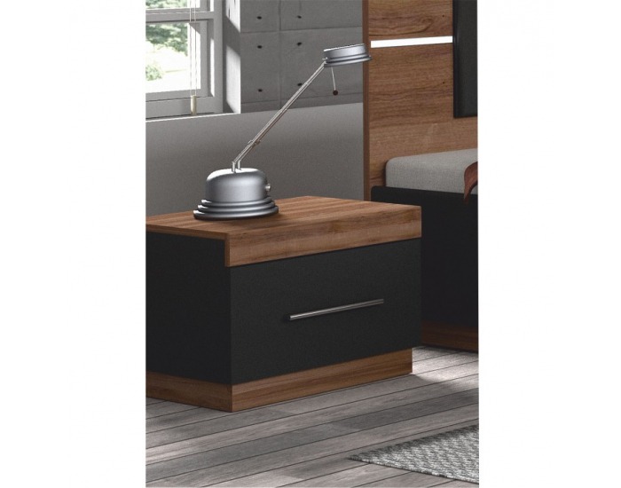 Nočný stolík Degas - orech / čierna