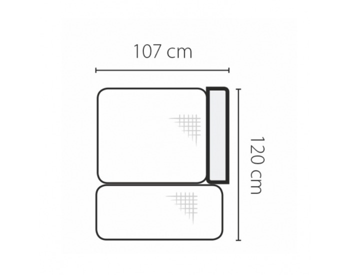 Otoman Gevona OP P - mentolová / krémové šitie