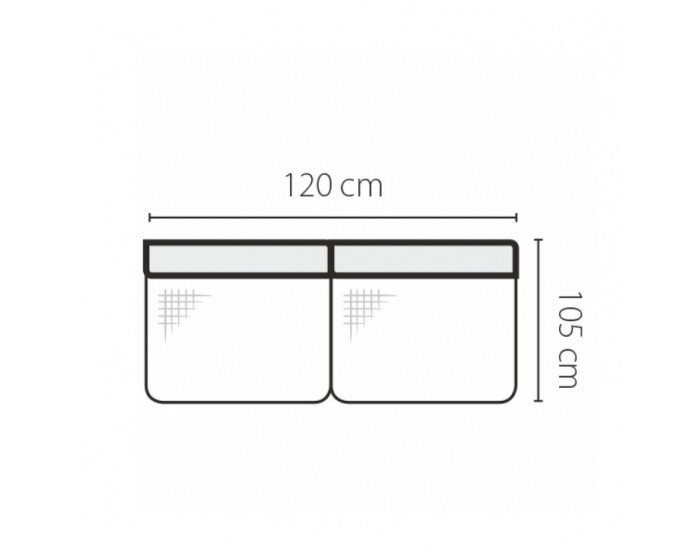 Dvojsedačka s úložným priestorom Gevona 2S - mentolová / krémové šitie