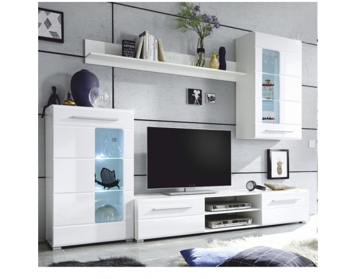 Obývacia izba Henri - biely vysoký lesk