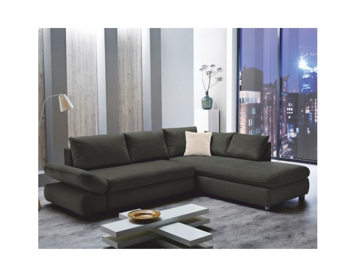 Rohová sedačka s rozkladom a úložným priestorom Sylt L/P - sivá