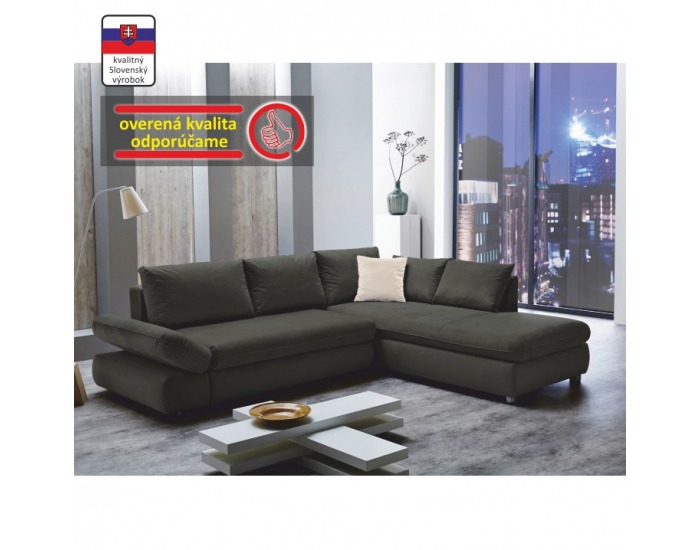 Rohová sedačka s rozkladom a úložným priestorom Sylt L/P - sivá