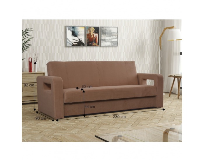 Rozkladacia pohovka s úložným priestorom Bravo - béžová