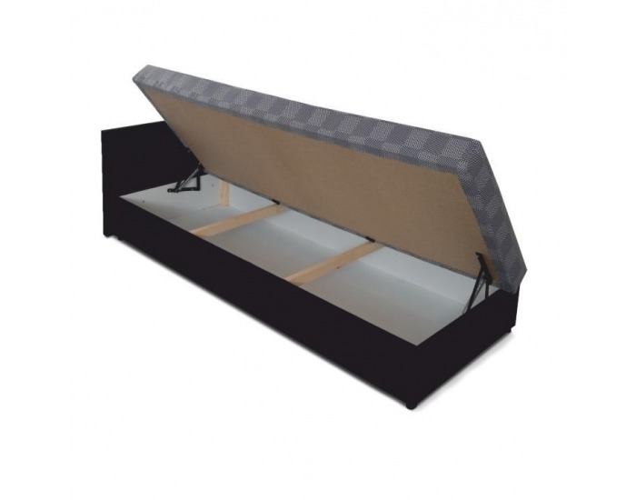 Jednolôžková posteľ (váľanda) Judit L - čierna / vzor (M35)