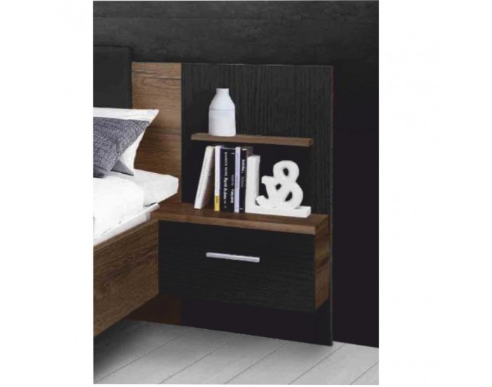 Nočný stolík Asmar - dub tmavý / dub čierny