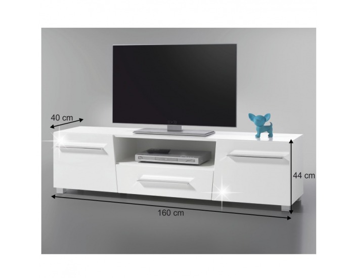 TV stolík Stragy Typ 6 - biely vysoký lesk