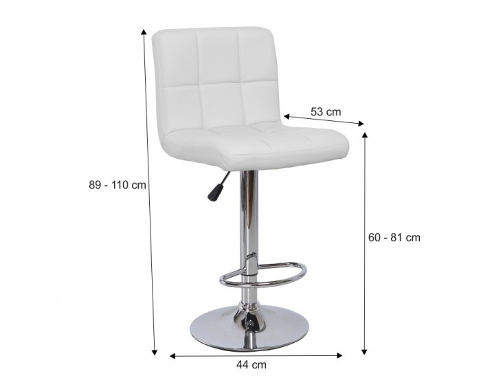 Barová stolička Kandy - biela / chróm