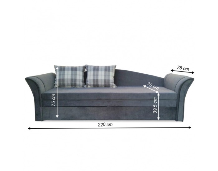 Rozkladacia pohovka s úložným priestorom Patryk - sivá / vzor