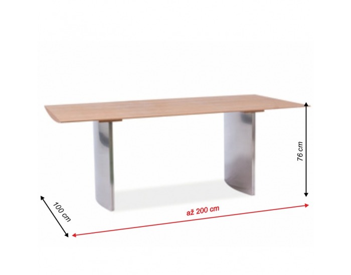 Jedálenský stôl Madur - buk / oceľ