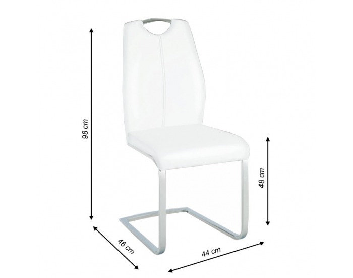 Jedálenská stolička Nesta - biela / chróm