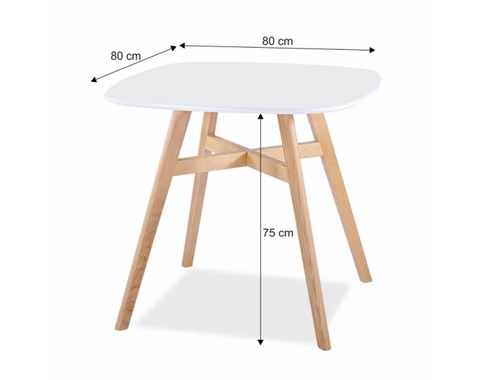 Jedálenský stôl Dejan - biela / prírodná