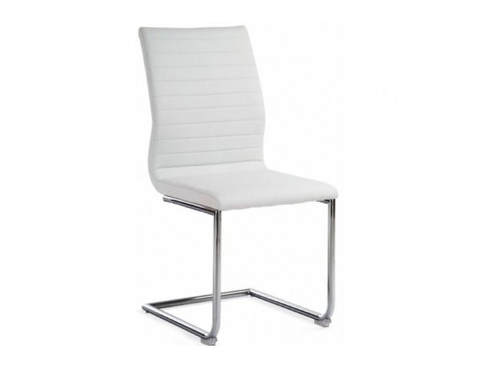 Jedálenská stolička Otila - biela / chróm