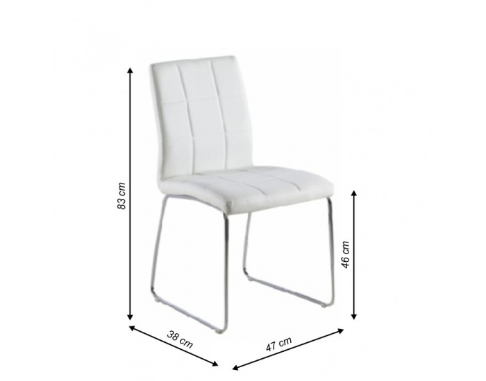 Jedálenská stolička Sida - biela / chróm