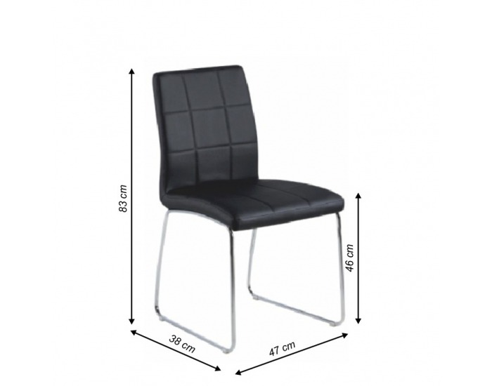 Jedálenská stolička Sida - čierna / chróm