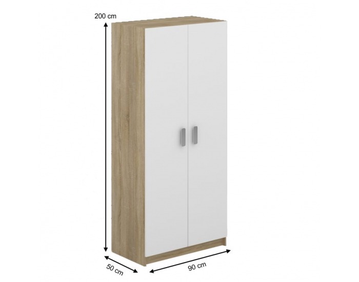 Šatníková skriňa Terni Typ 1 2D - dub sonoma / biela