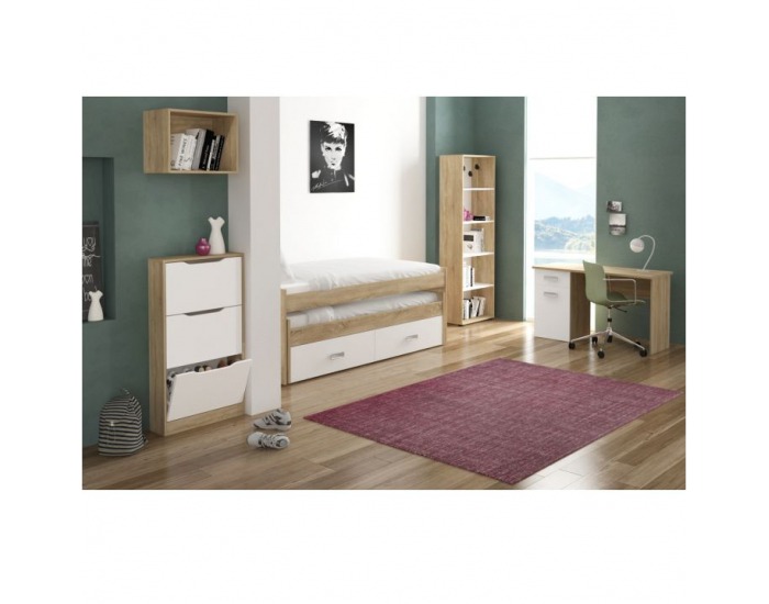 Posteľový rám s úložným priestorom Terni Typ 3 90 - dub sonoma / biela