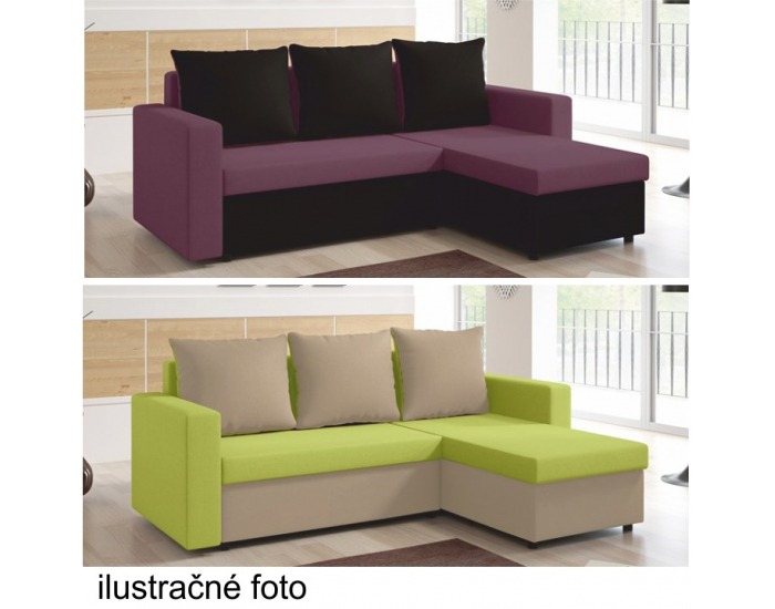 Rohová sedačka s rozkladom a úložným priestorom Ivonne P - hnedá / béžová