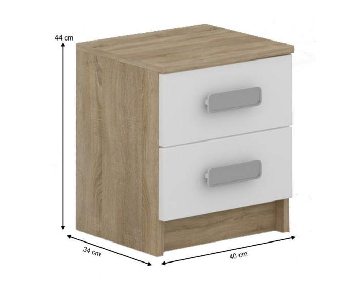 Nočný stolík Terni Typ 9 - dub sonoma / biela