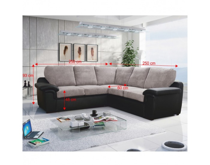 Rohová sedačka s rozkladom a úložným priestorom Even L/P - čierna / moka