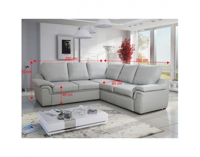 Rohová sedačka s rozkladom a úložným priestorom Even L/P - svetlosivá