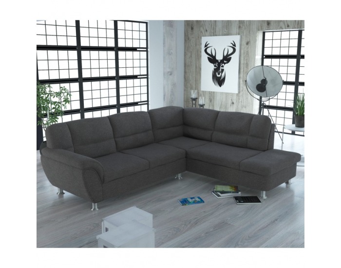 Rohová sedačka s rozkladom Omega P - hnedosivá