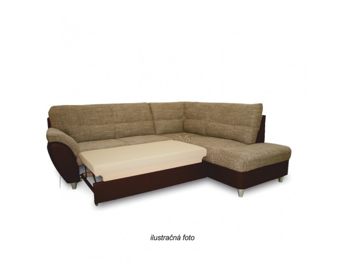 Rohová sedačka s rozkladom Omega P - hnedosivá