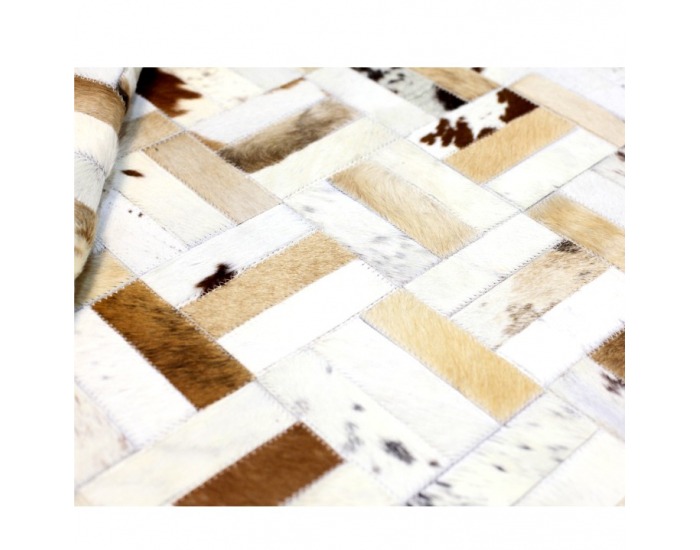 Kožený koberec Typ 1 140x200 cm - vzor patchwork