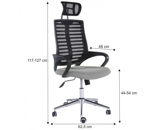 Kancelárska stolička s podrúčkami Flore - čierna / sivá