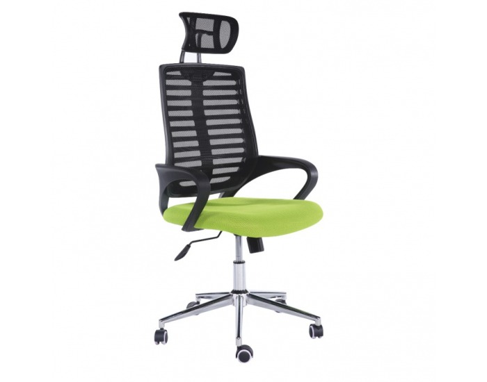 Kancelárska stolička s podrúčkami Flore - čierna / zelená