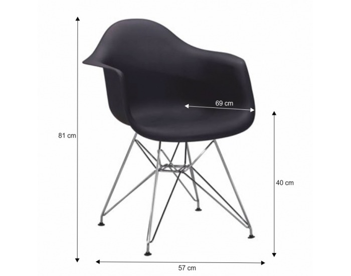 Jedálenská stolička Feman New - čierna / chróm