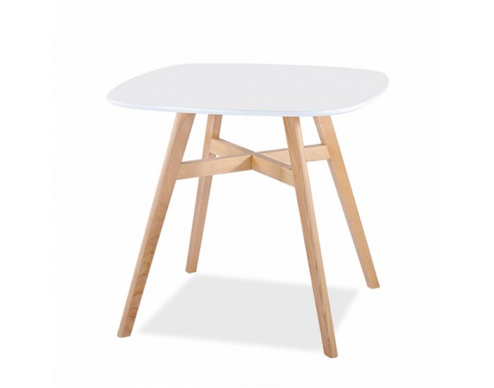 Jedálenský stôl Dejan - biela / prírodná