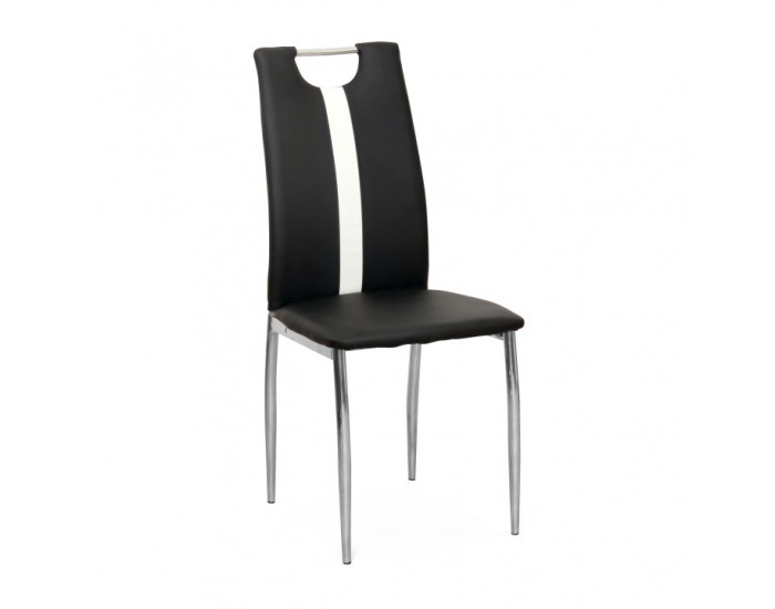 Jedálenská stolička Signa - čierna / biela / chróm