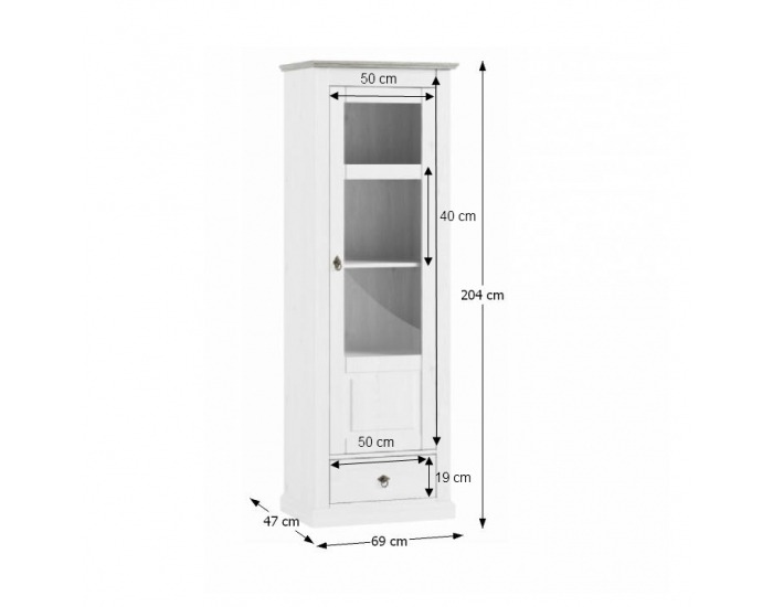 Vitrína Liona LM 11 - biela