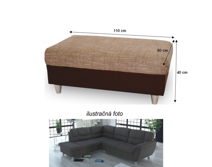 Taburetka Omega - hnedosivá