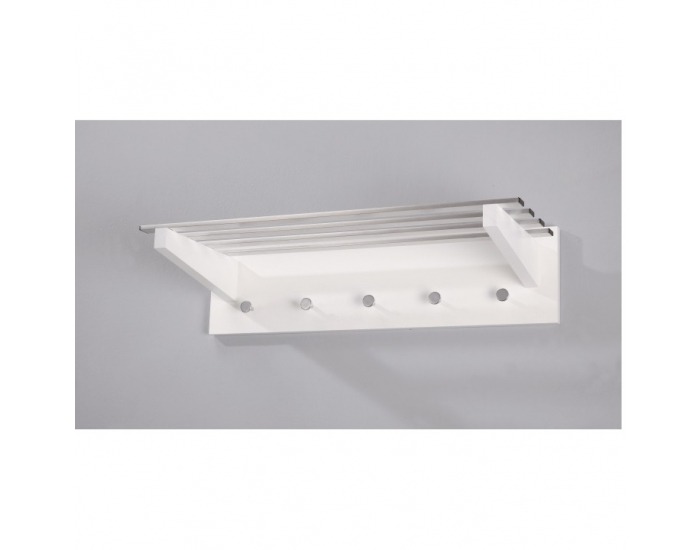 Vešiak na stenu Valli - biela / chróm