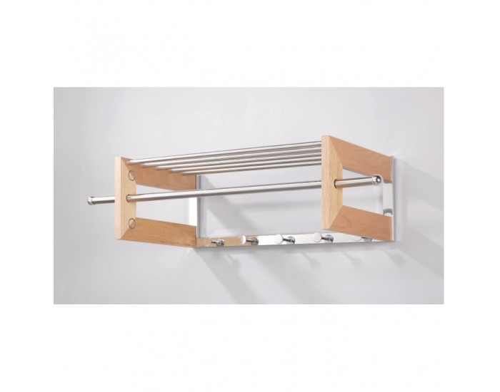 Vešiak na stenu Waldino - chróm / prírodná