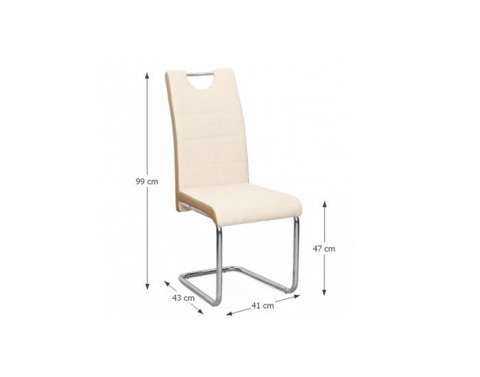 Jedálenská stolička Izma - béžová / chróm