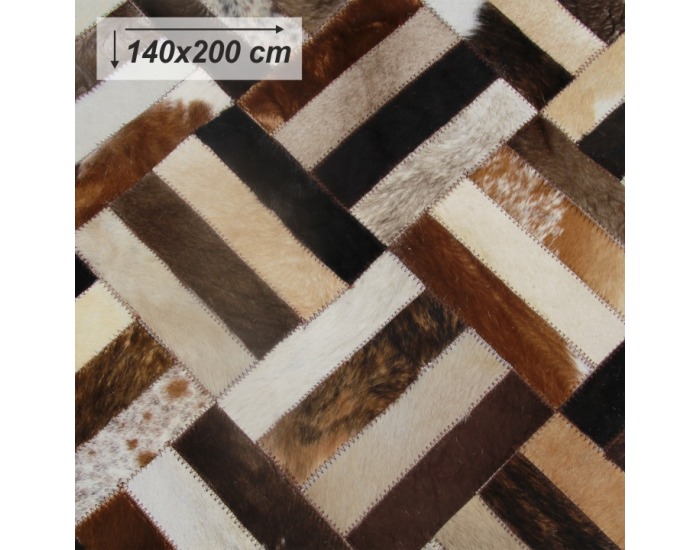 Kožený koberec Typ 2 140x200 cm - vzor patchwork