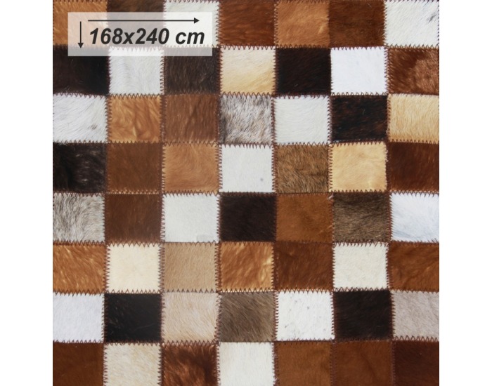 Kožený koberec Typ 3 168x240 cm - vzor patchwork