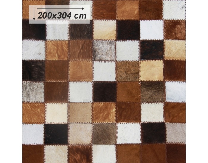 Kožený koberec Typ 3 200x304 cm - vzor patchwork