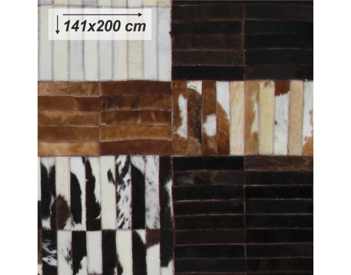 Kožený koberec Typ 4 141x200 cm - vzor patchwork