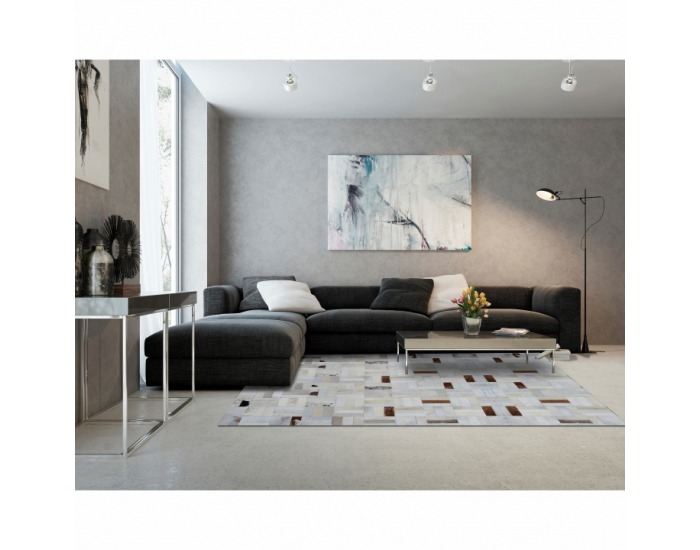 Kožený koberec Typ 1 140x200 cm - vzor patchwork