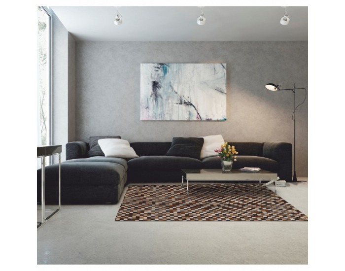 Kožený koberec Typ 3 144x200 cm - vzor patchwork