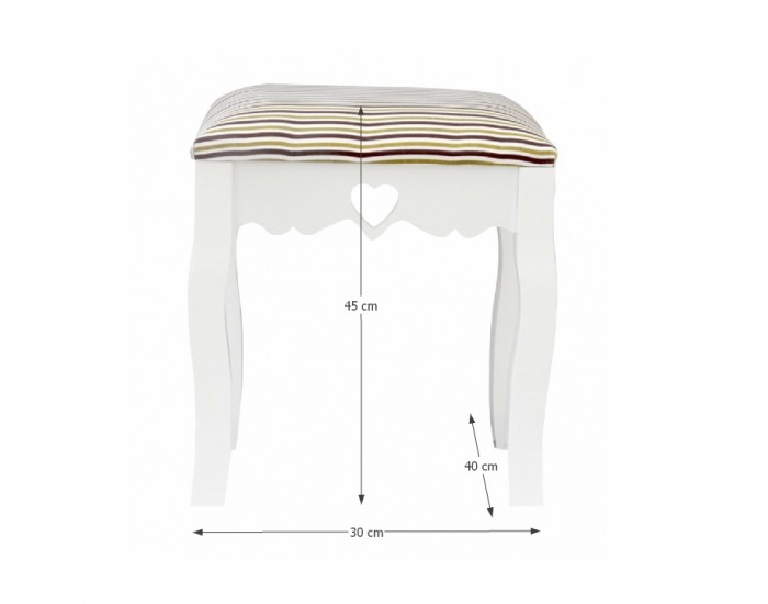 Taburetka Wagner 1 - biela / béžová